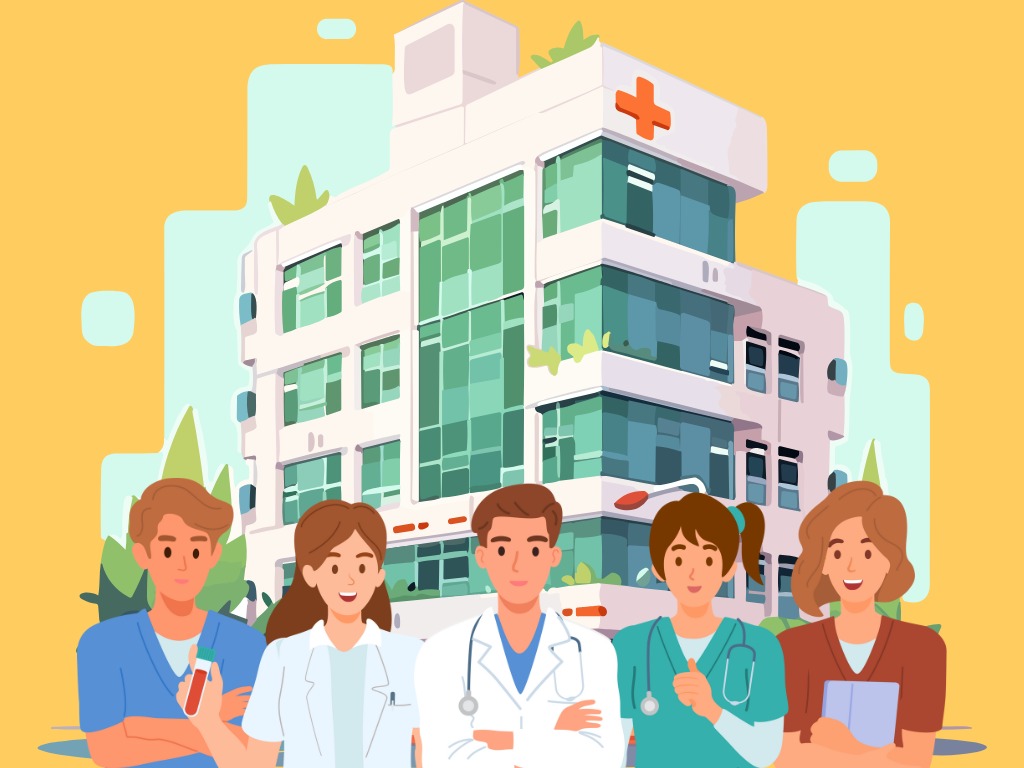 Medical team using modern technology